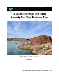BLM Lake Havasu Field Office Amenity Fee Sites Draft Business Plan cover
