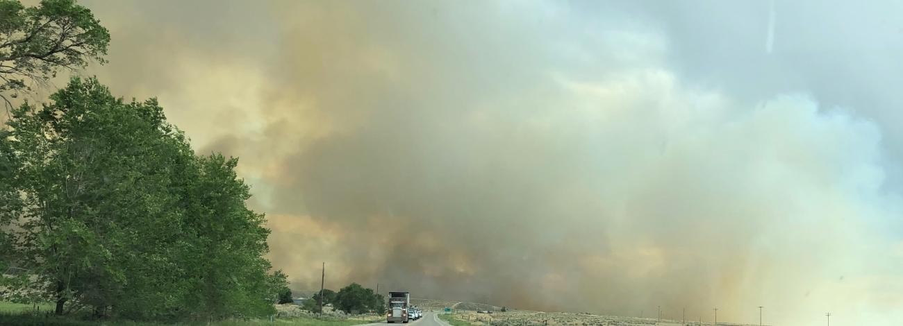 The Brown Fire is pictured in June 2020 burning outside Lund, Nev. The 8,000-plus acre fire threatened the southern edge of the community.