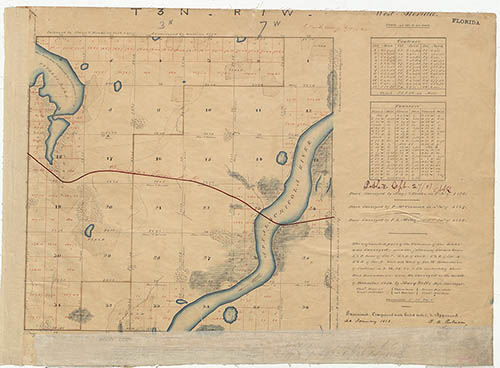 A January 28, 1852 survey plat from Florida.