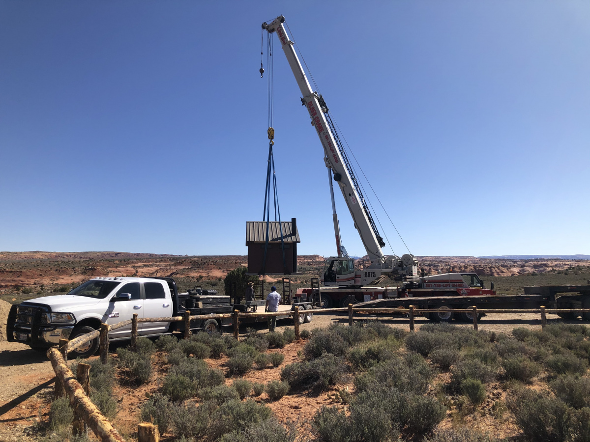 Installing toilet near the trailhead