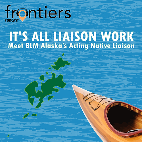 Frontiers Podcast album artwork with Kodiak Island and canoe