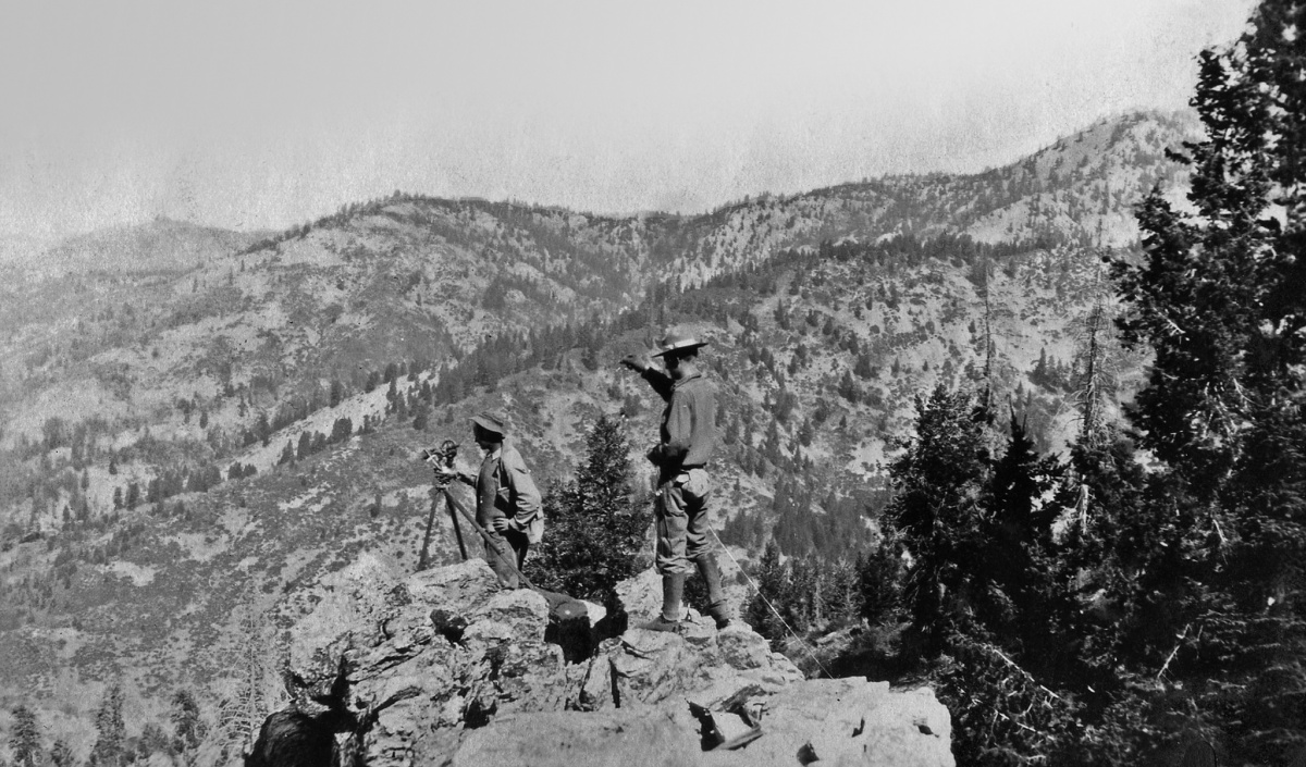 Early cadastral surveyors in Idaho. Photo courtesy Idaho Historical Society.
