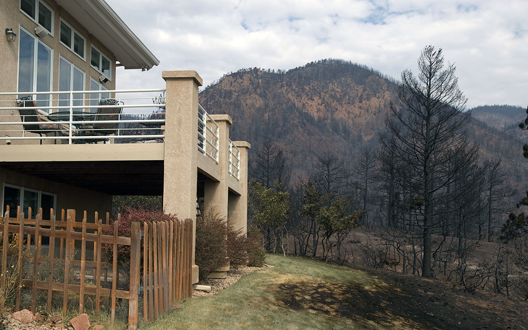 Defensible space protects home in the wildland urban interface.