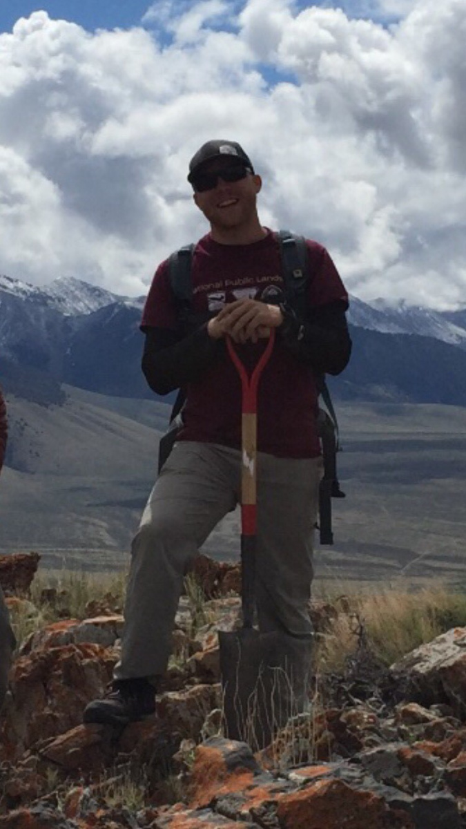 BLM Biological Technician Nic Carlson works in the field