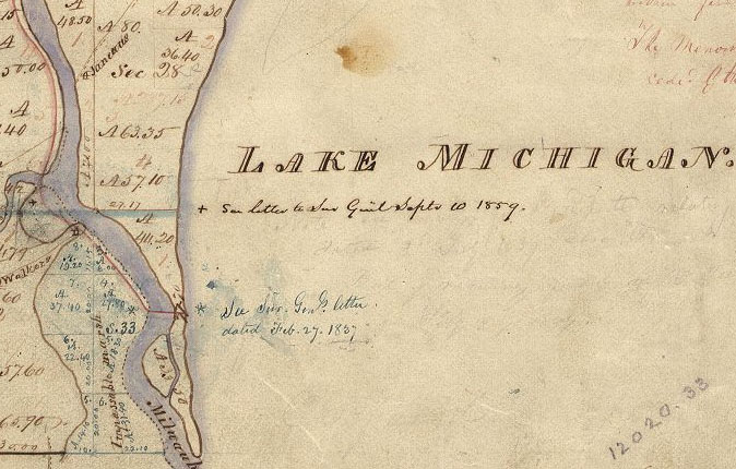 An 1835 GLO Survey Plat of Milwaukee, WI