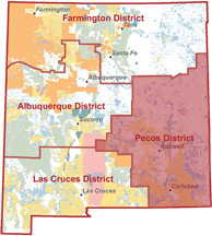 Map of the Pecos District RAC Boundary