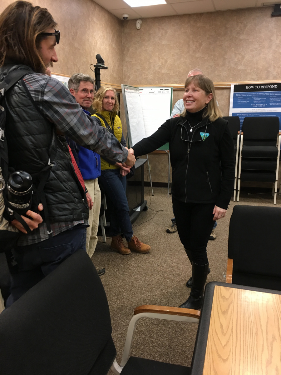 Jamie Connell greets members of local organizations