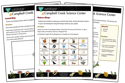 Thumbnail of 3 Nature learning activity sheets