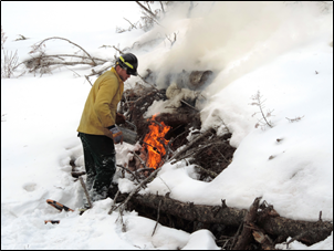 Slash pile burn