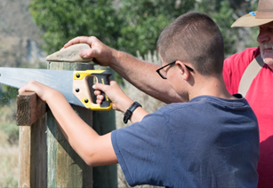 Boy Scouts work on Dark Butte Project