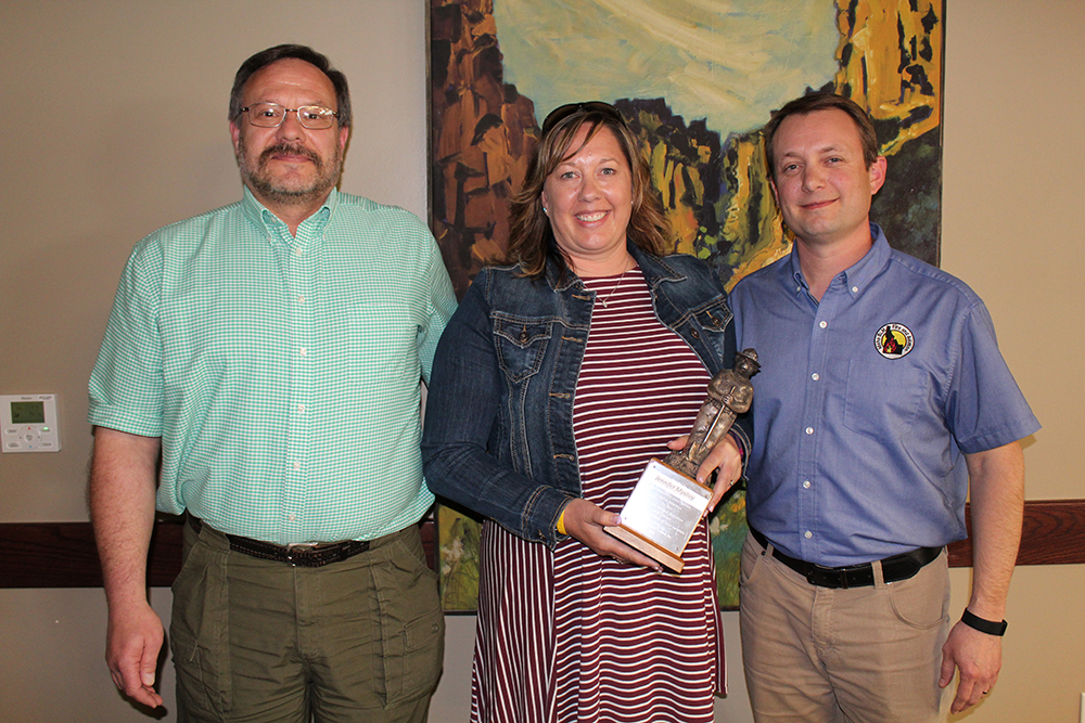 Deputy State Director Peter Ditton, Jennifer Myslivy and Assistant Fire Management Officer Eric Fransted