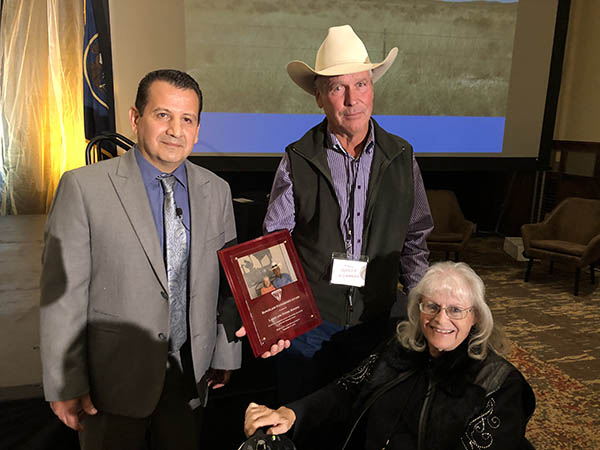 The Hooper's with BLM Arizona State Director Suazo after the award presentation in Park City, Utah.