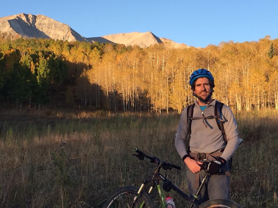 Adam Cornely and his mountain bike