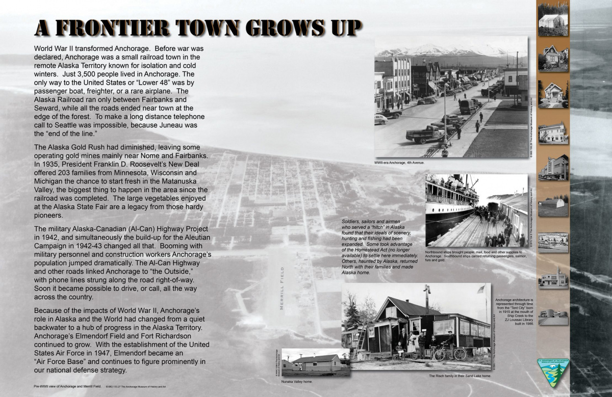 Interpretive panel of A Frontier Town Grows Up
