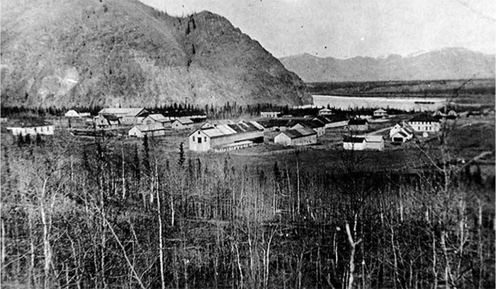 Fort Egbert aerial view in 1907. Photo courtesy of the Anchorage Museum at Rasmuson Center.