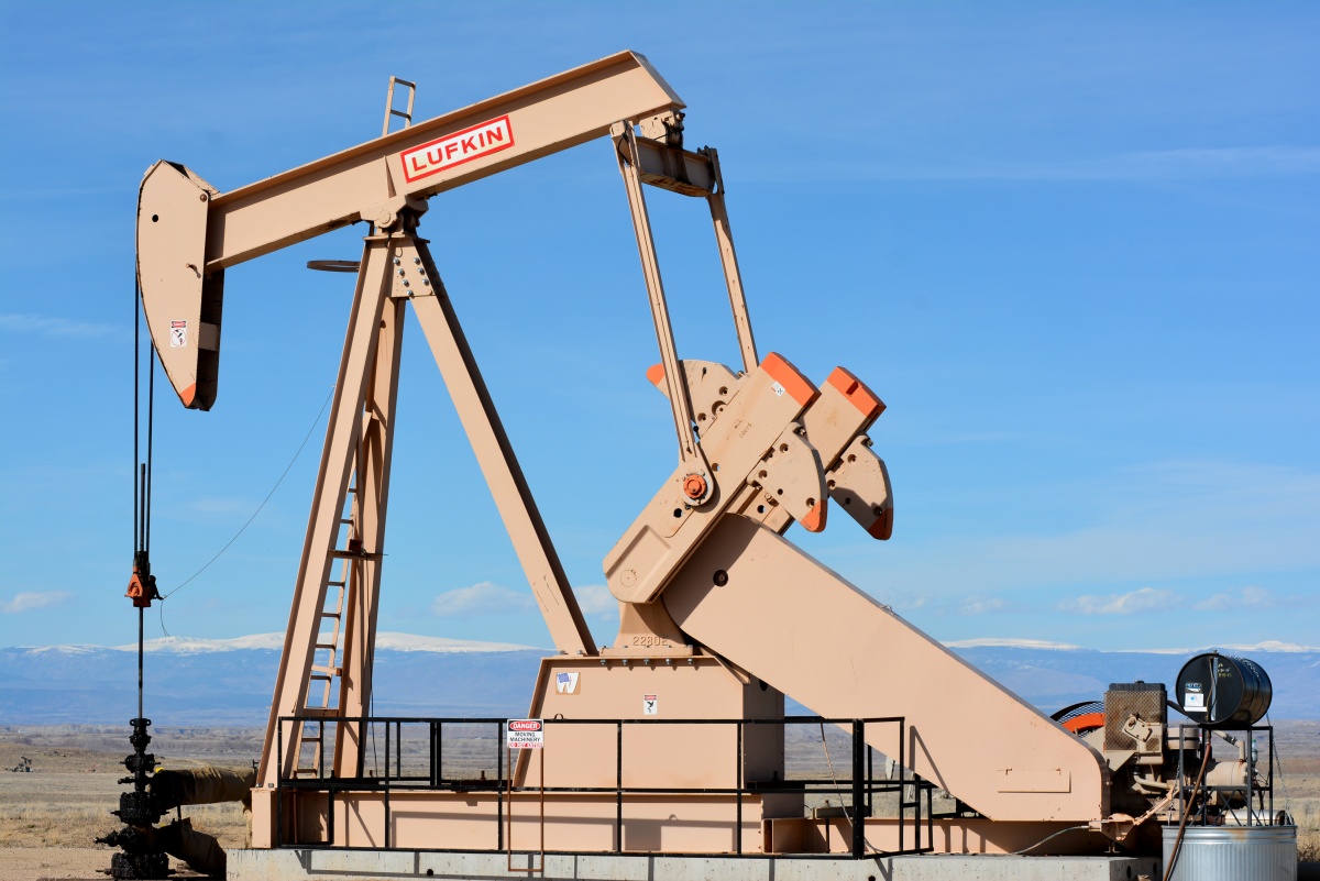 Oil and gas site on public lands pump jacks.