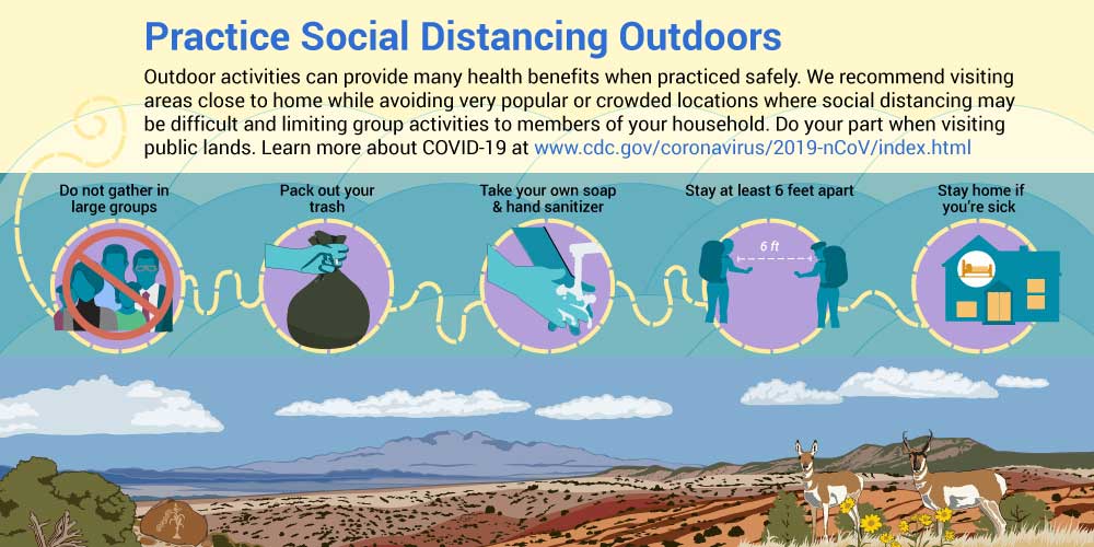 Practice Social Distancing Outdoors Infographic