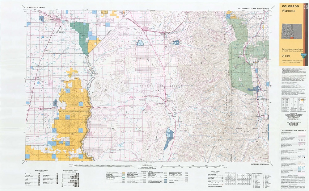 CO Surface Management Status Alamosa Map Bureau of Land Management