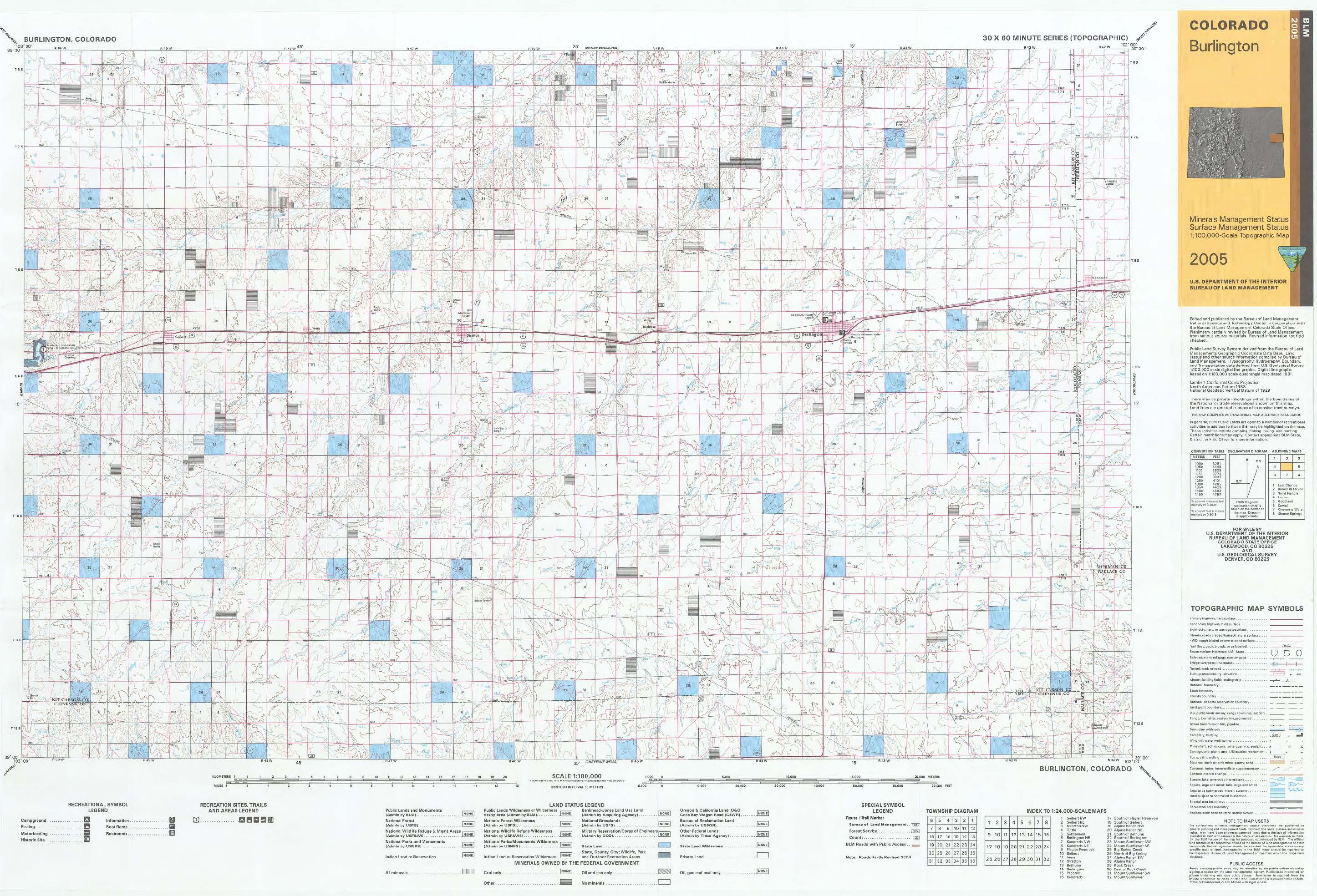 CO Surface Management Status Burlington Map Bureau of Land Management