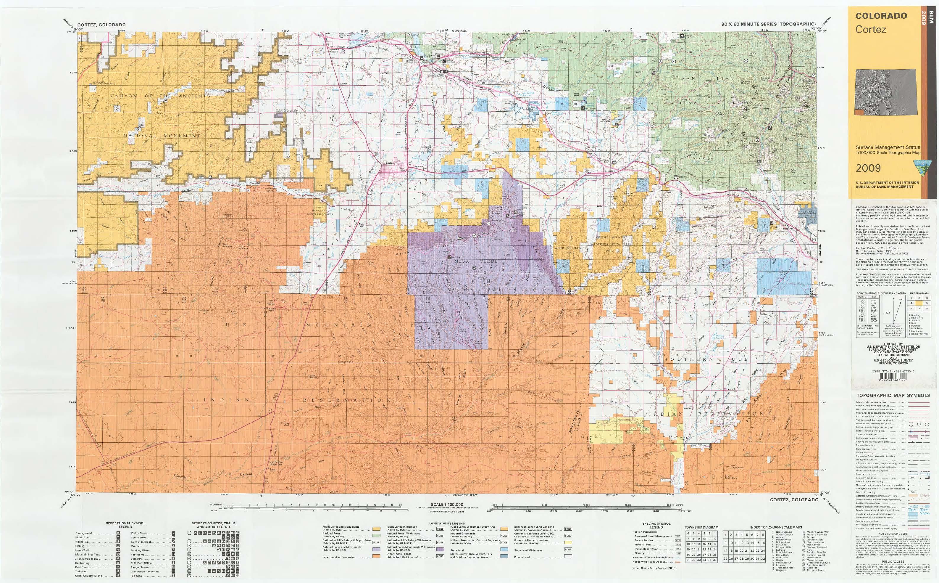CO Surface Management Status Cortez Map Bureau of Land Management
