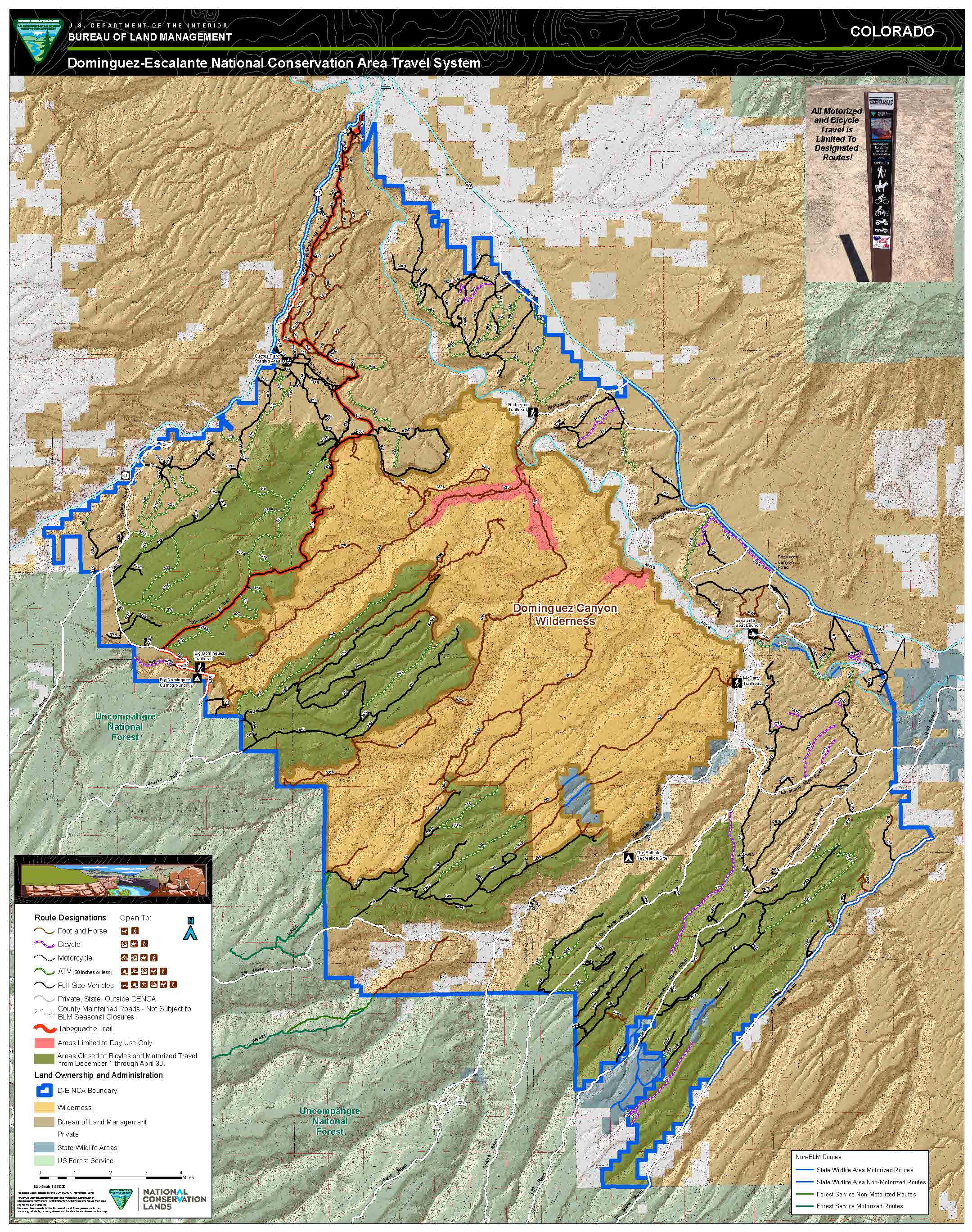 Colorado Dominguez-Escalante National Conservation Area Travel Map ...