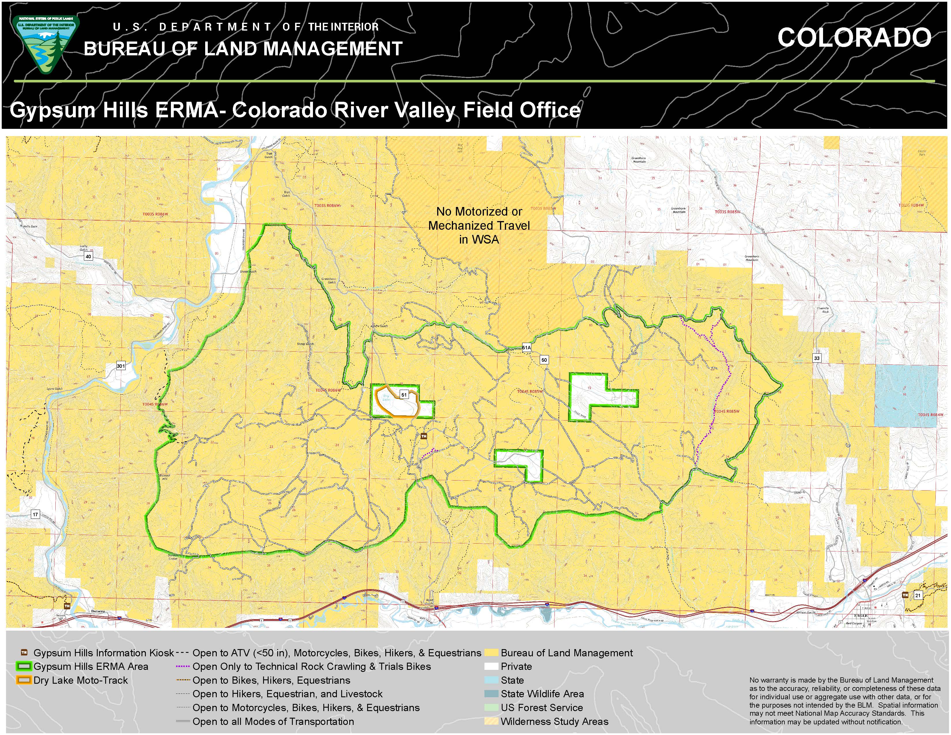 Gypsum Hills Extensive Recreation Management Area Map Bureau of Land