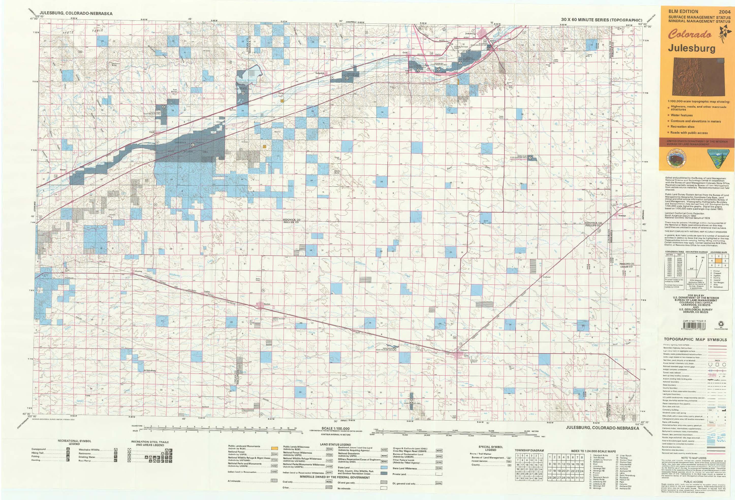 CO Surface Management Status Julesburg Map Bureau of Land Management