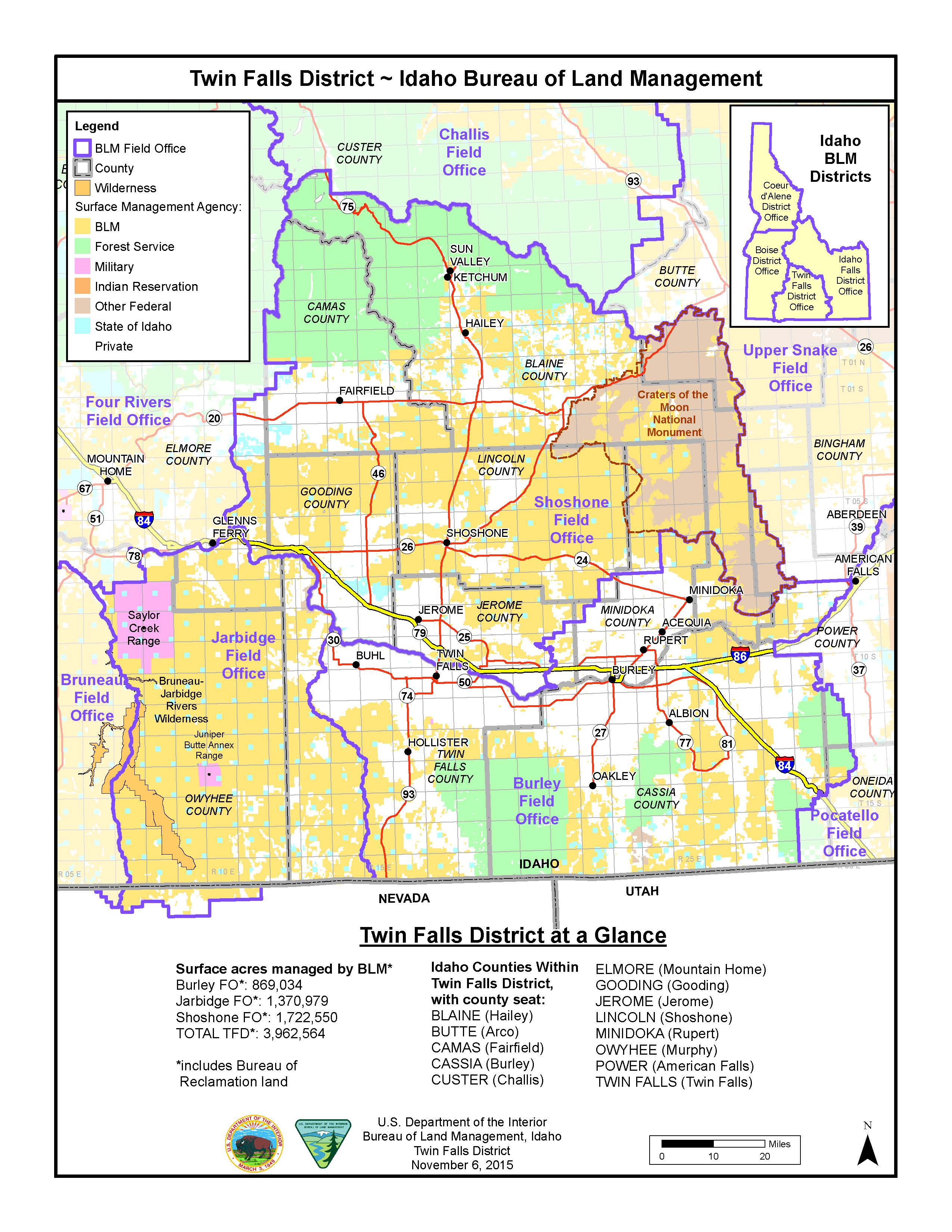 Blm Land Map Idaho | Color 2018