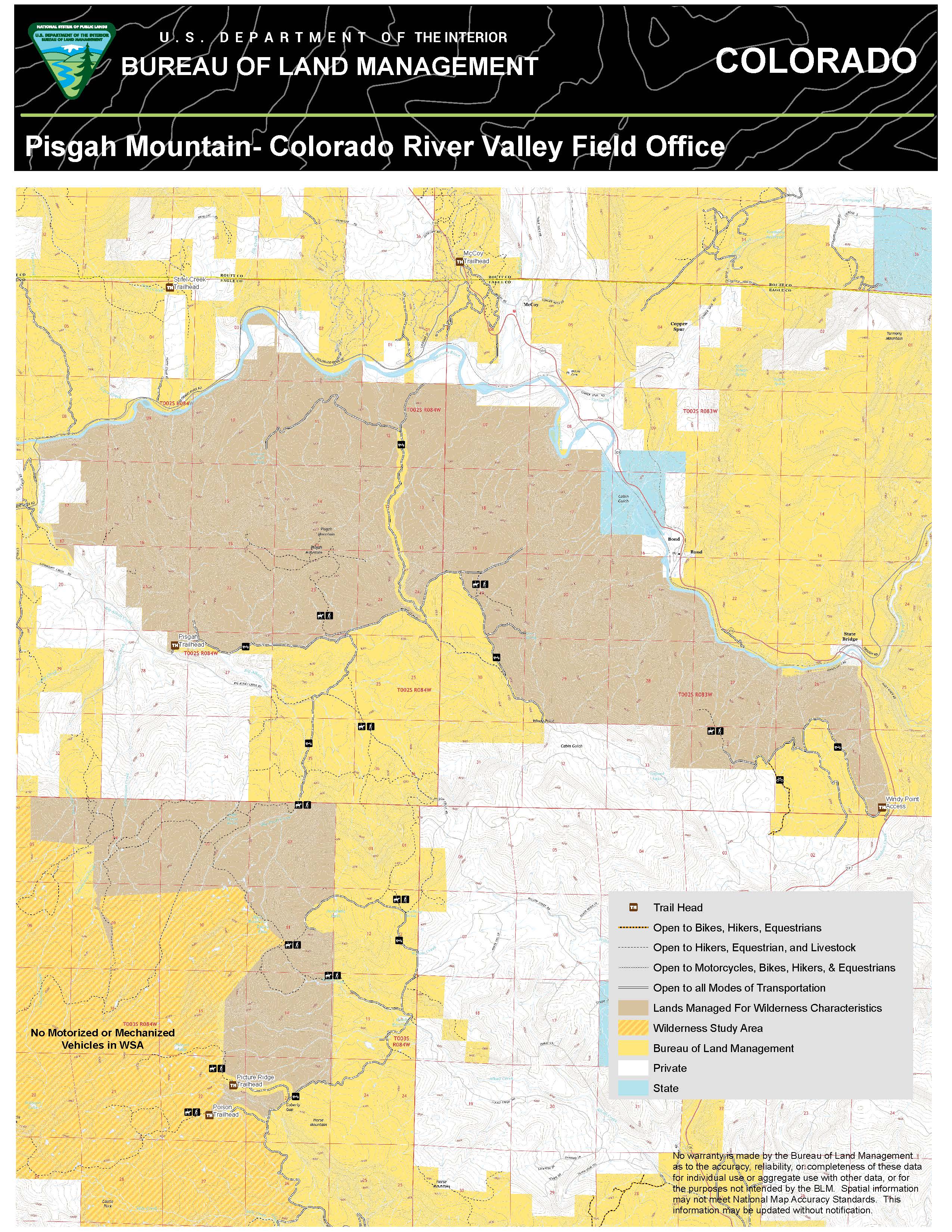 Pisgah Mountain Recreation Map Bureau of Land Management