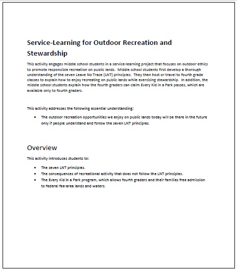 Service-Learning Activity cover