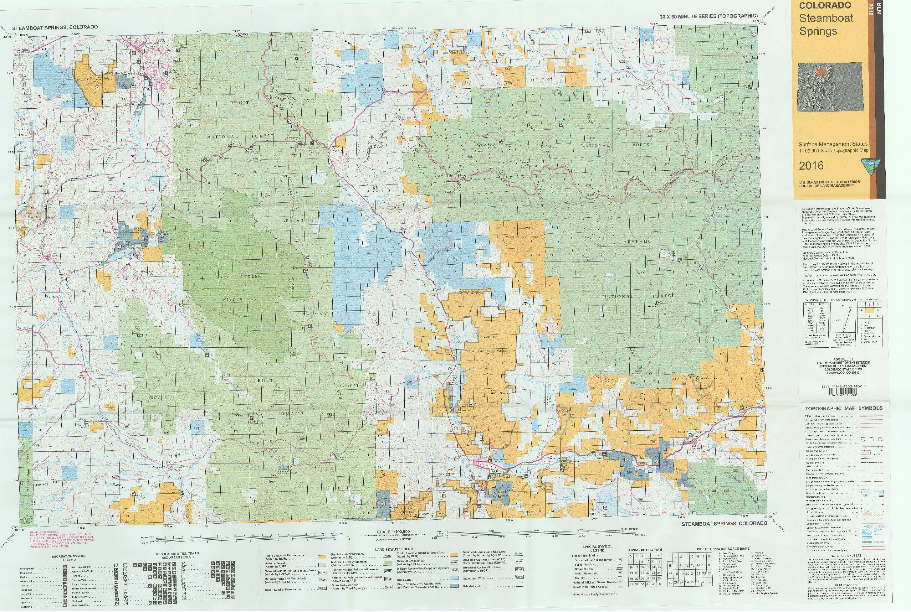 Co Surface Management Status Steamboat Springs Map Bureau Of