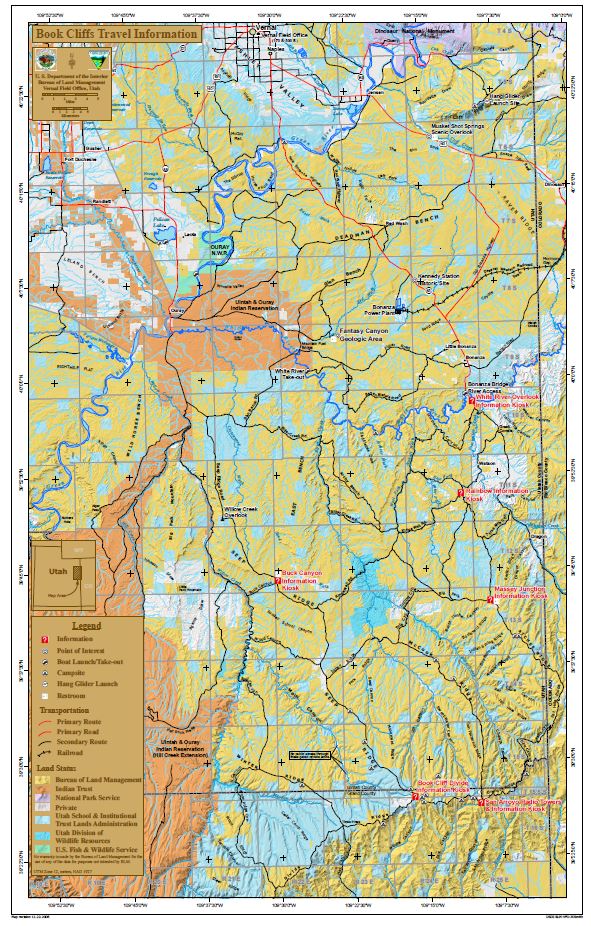 Media Public Room Utah Book Cliffs Travel Map Bureau Of Land