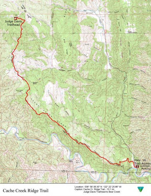 Cache Creek Colorado Map Media Center: Public Room: California: Cache Creek Ridge Trail Map 