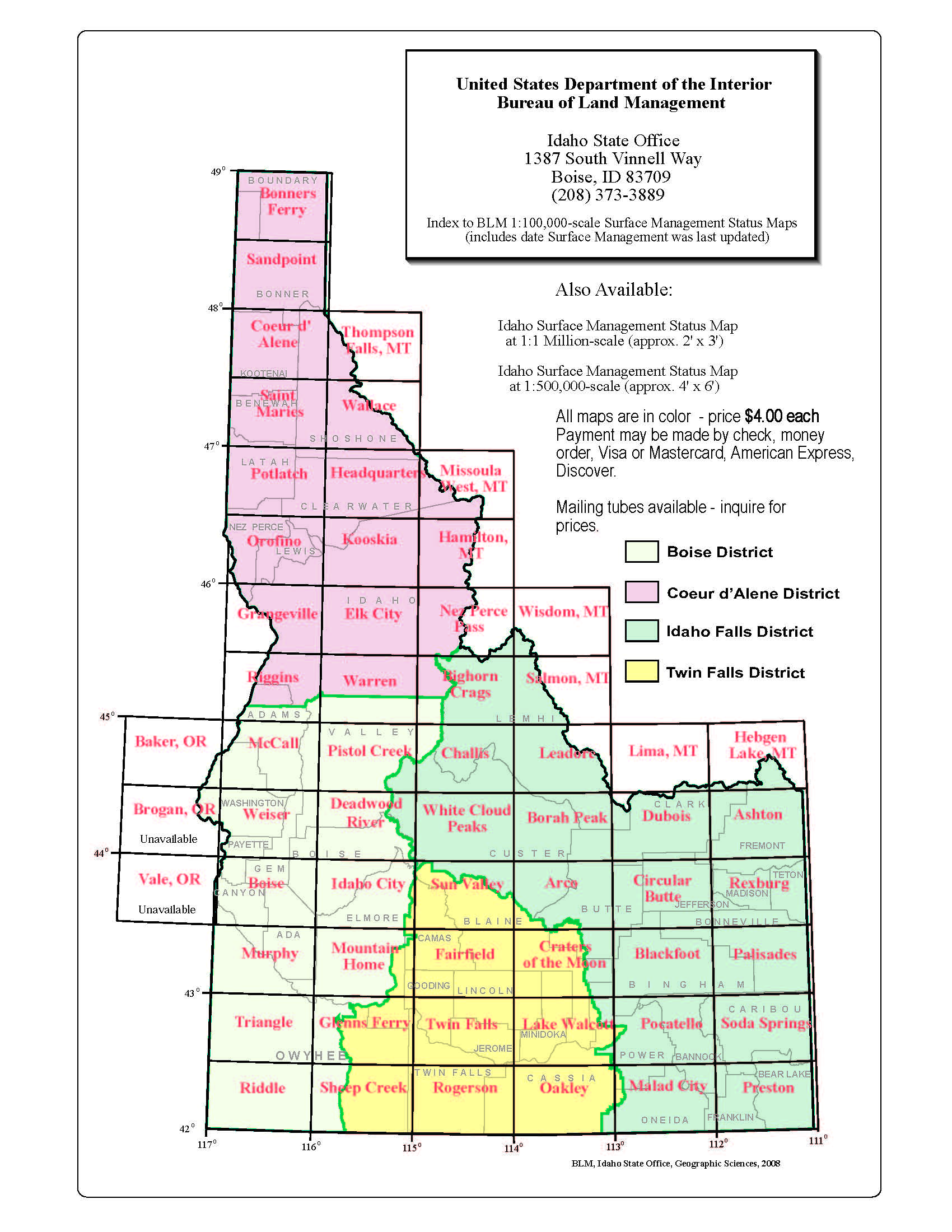 idaho blm land map Idaho Map Grid Bureau Of Land Management idaho blm land map