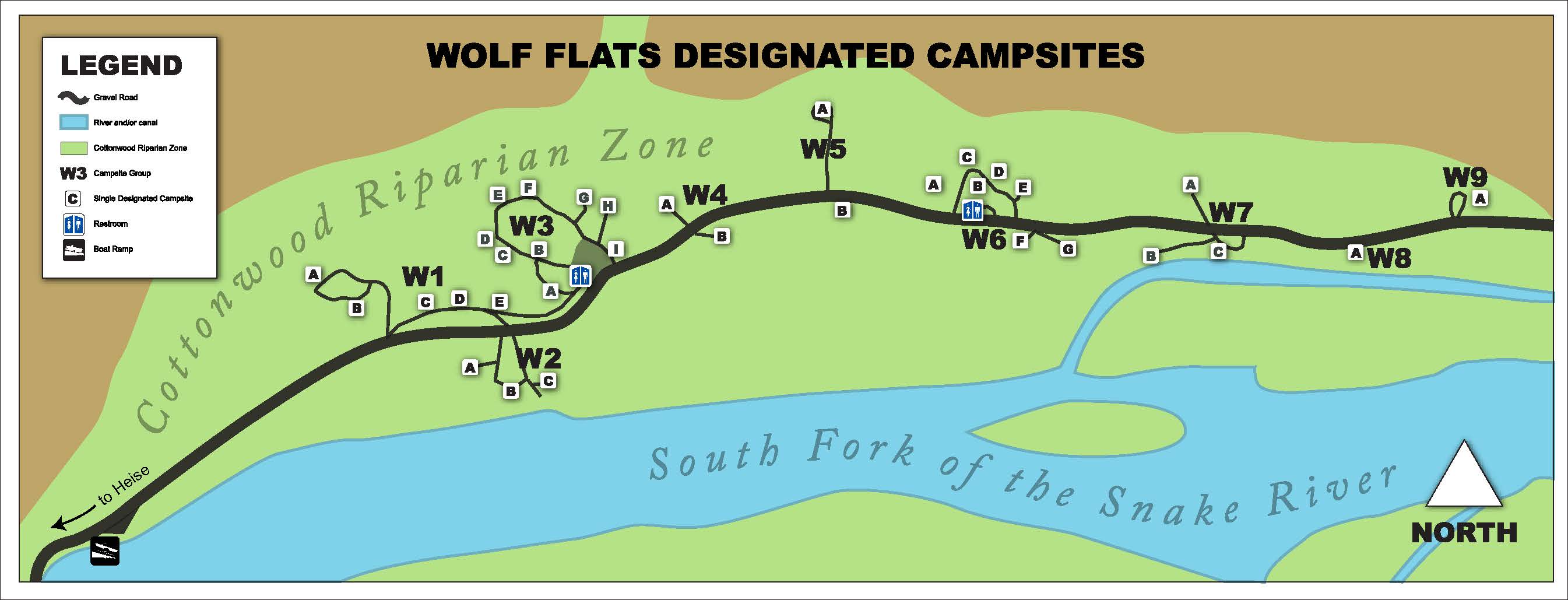 Media Center Public Room Idaho Wolf Flats Camping map Bureau of