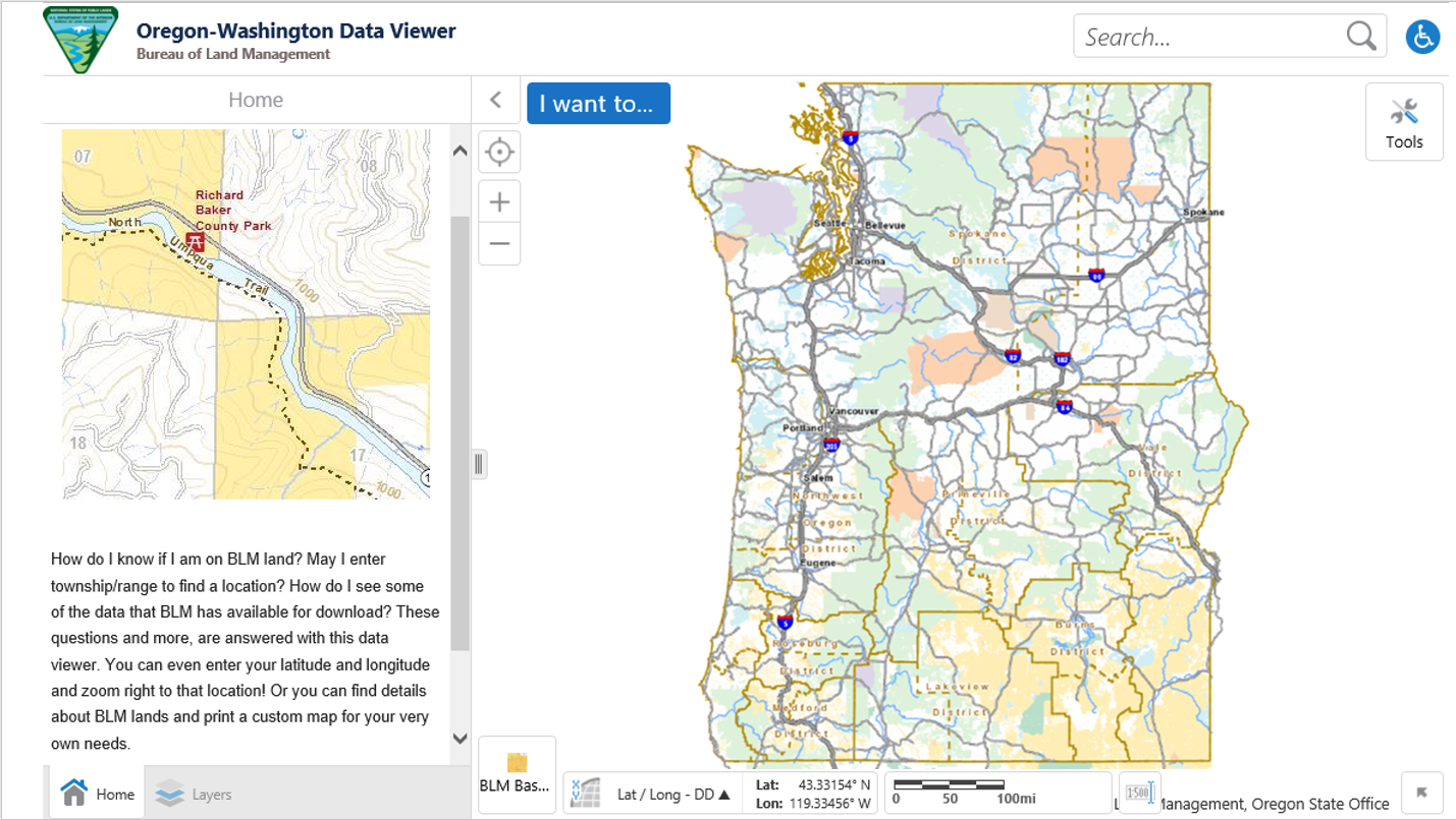 Oregon Gis Data Bureau Of Land Management