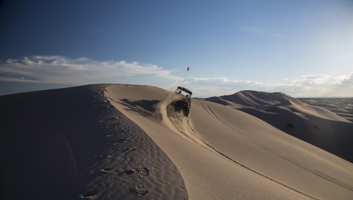 A dune buggy crossed St. Anthony's Sand Dunes in Idaho. BLM photo.