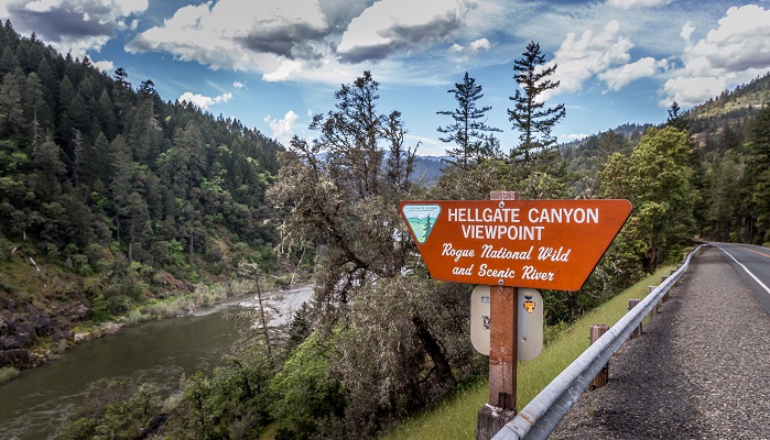 Informational sign at Hellgate Canyon, Rogue River, May 4, 2017, by Greg Shine, BLM.