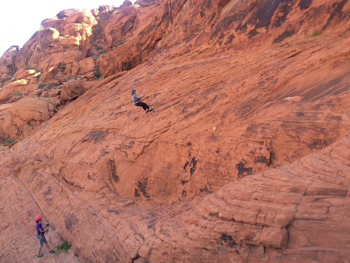 The BLM Southern Nevada District partnered with Tragedy Assistance Program for Survivors (TAPS) use rock climbing for grief therapy. Photo by BLM Nevada.