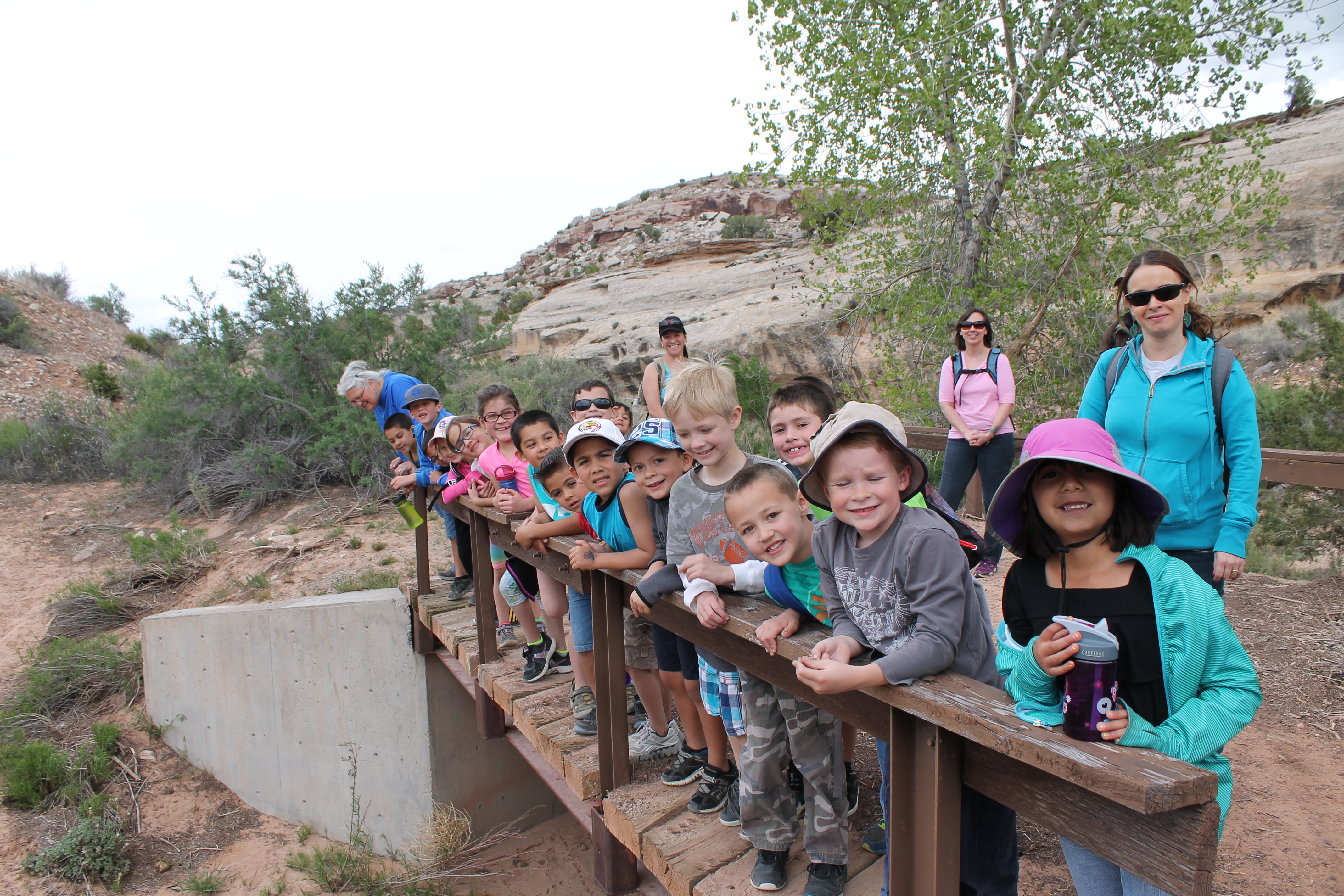Students from Dual Immersion Academy during a trip to McInnis Canyons.