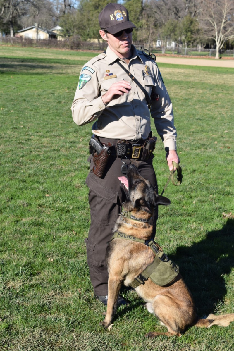 BLM K-9 Ranger Josh Root with K-9 Bay. Photo by the BLM. 