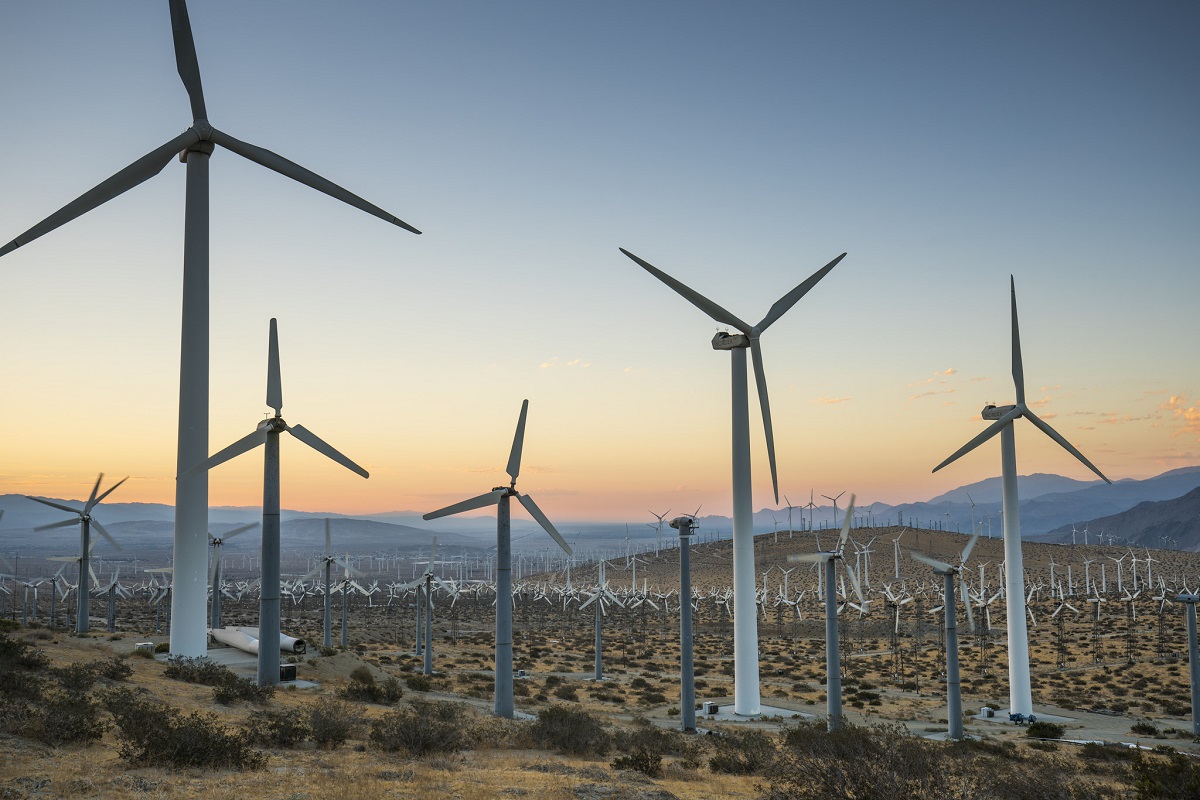 Wind turbines in the California Desert. Photo courtesy of Tom Brewster Photography. 