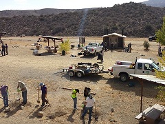 Volunteers install sun shades during National Public Lands Day. Photo by BLM.