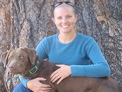 Emily Ryan poses with dog, Kona. 