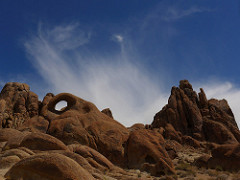 Image of wind and rain sculpted cliffs at Alabama Hills. Photo by David Kirk/BLM
