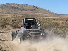 An off road racer in the Fort Sage Off Highway Vehicle Area near Doyle, CA.  Photo courtesy of Valley Off Road Racing Association.