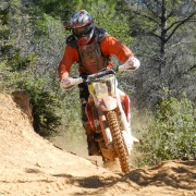 photo of dirt bike rider on a trail