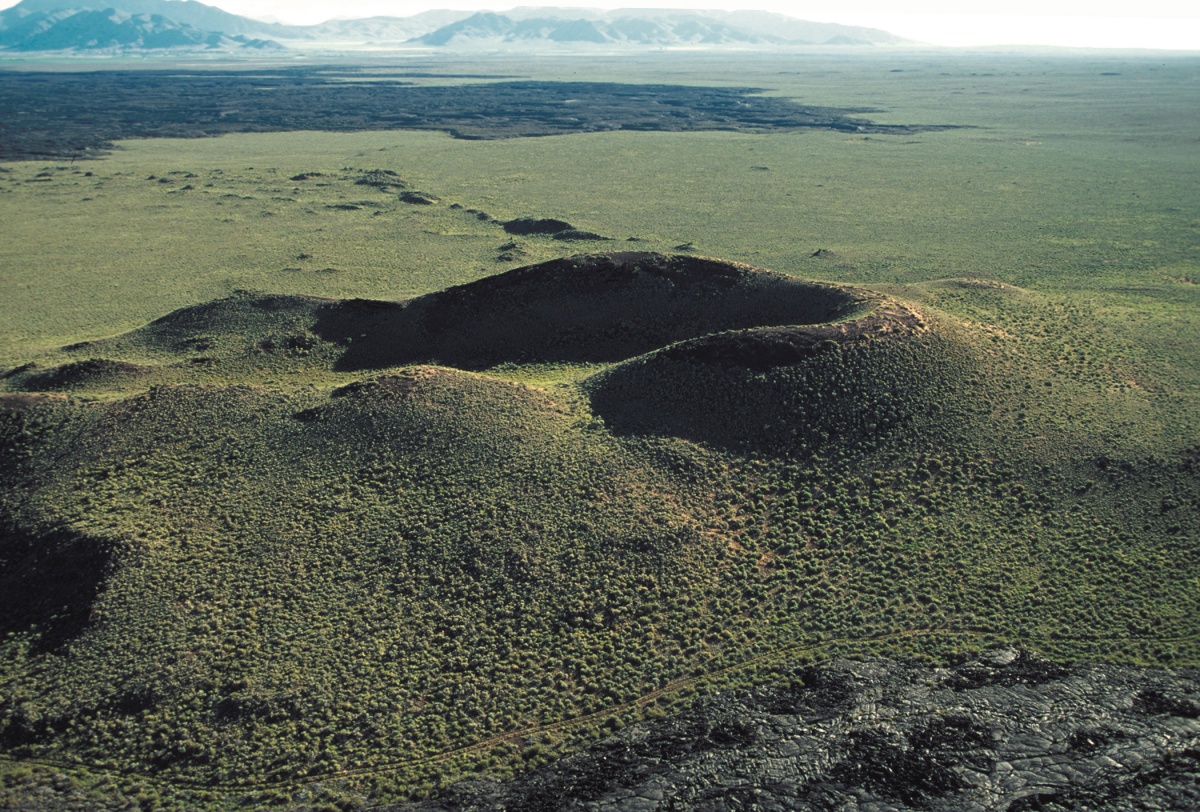 Aerial view of Craters of the Moon National Monument