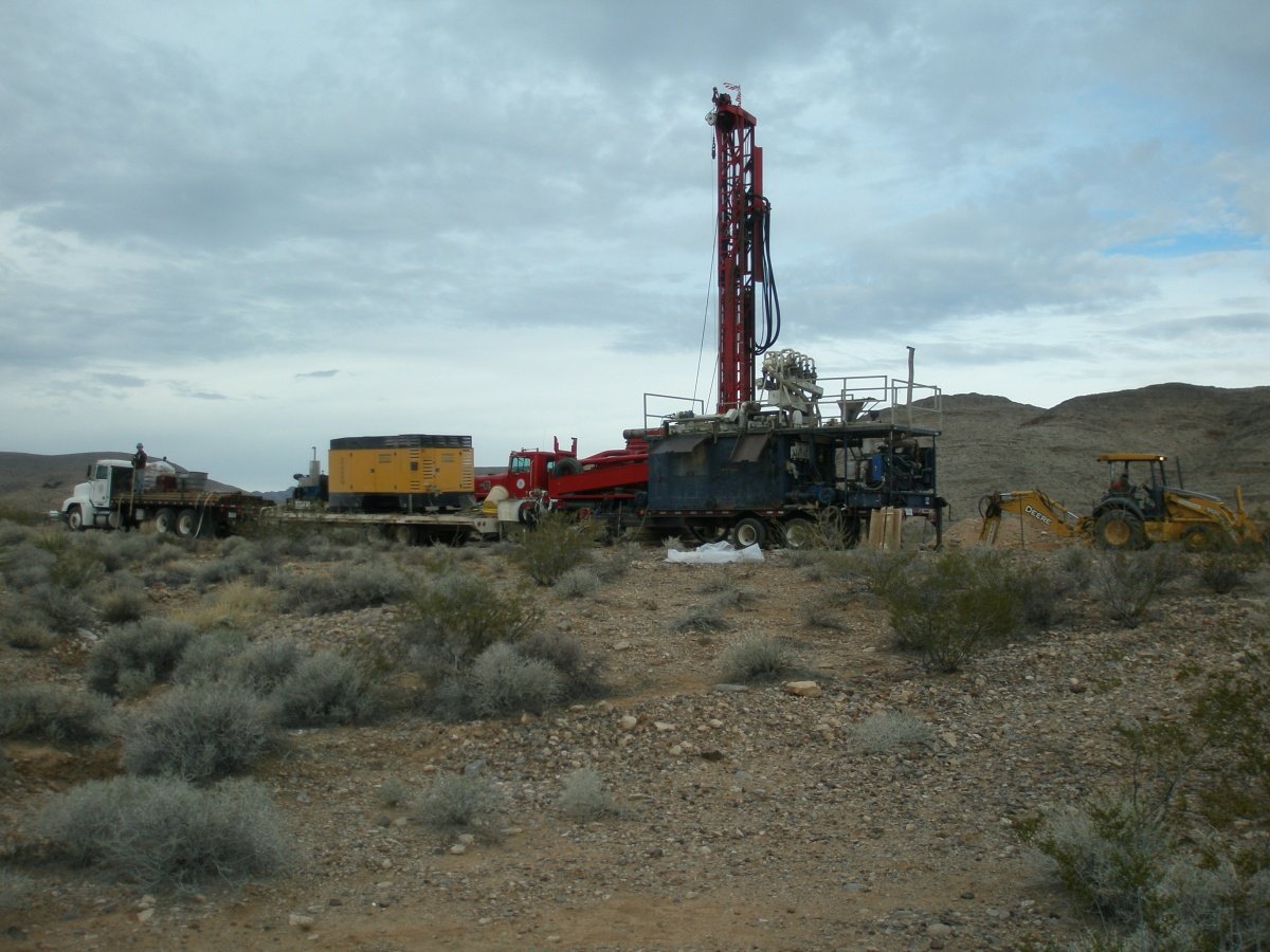 Drilling a monitoring well in Southern Nevada