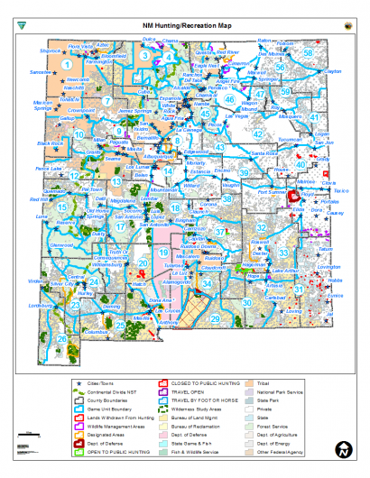 New Mexico Hunting and Recreation Index Map